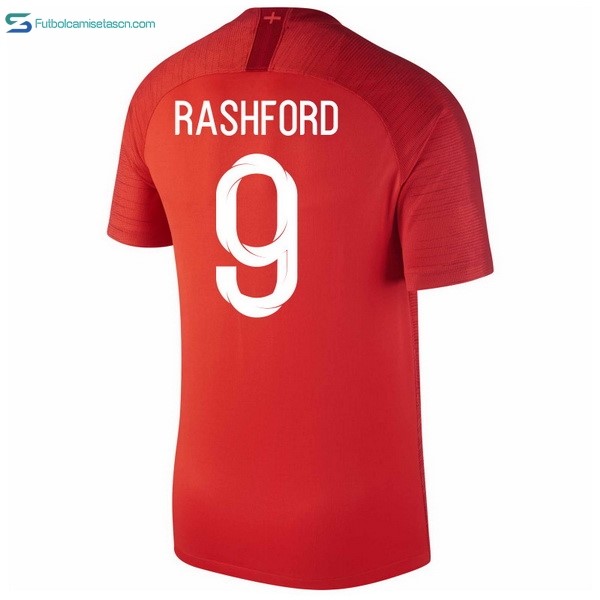 Camiseta Inglaterra 2ª Rashford 2018 Rojo